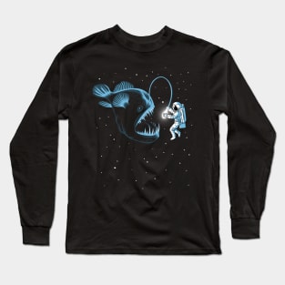 Abyssal fish hunting an astronaut Long Sleeve T-Shirt